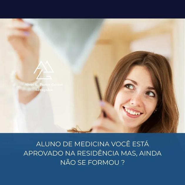 ALUNO DE MEDICINA VOCÊ ESTÁ APROVADO NA RESIDÊNCIA MAS, AINDA NÃO SE FORMOU ?